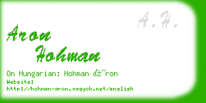 aron hohman business card